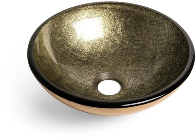 FugaFlow Efficiente Arredo Limone Waskom - 30x10,5cm - rond - gehard glas - goud groen