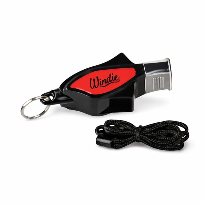 Windie Pro Zeilfluit - 120 dB Pea-less Veiligheidsfluit met Nekkoord - Wedstrijd & Offshore - Rood