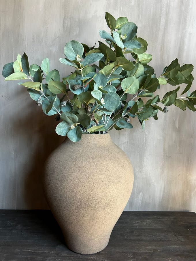 Still| vaas| conische vaas| aardewerk vaas| kleur LATTE} H45XD35 CM