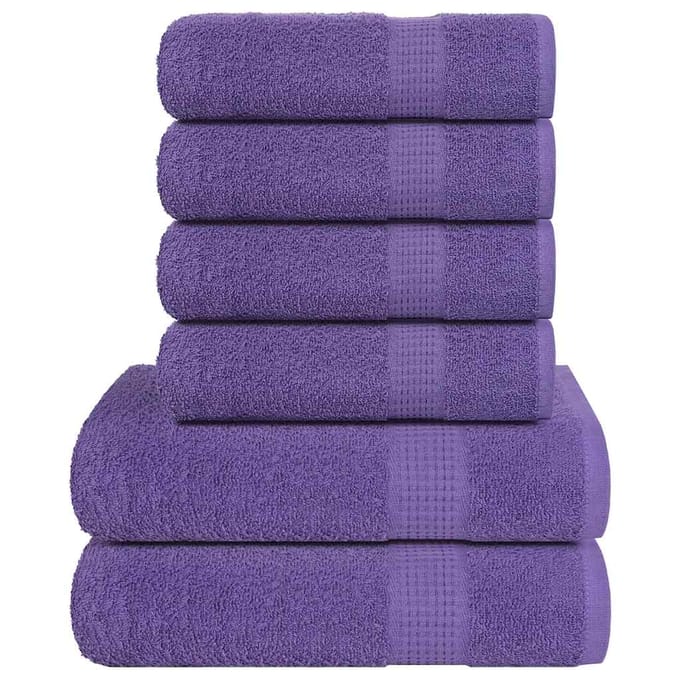 vidaXL - 6-delige - Handdoekenset - FROGN - 360 - g/m² - paars