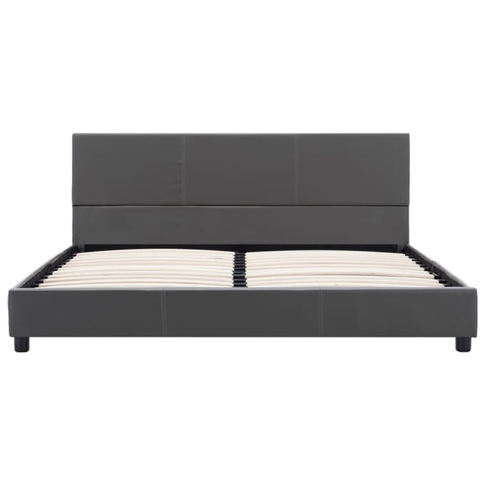 vidaXL - Bedframe - kunstleer - grijs - 140x200 - cm