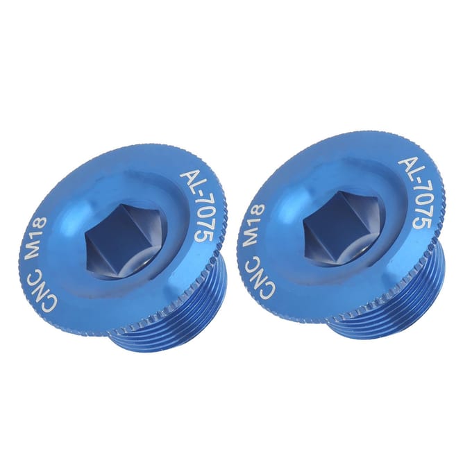 2 Pièces Boulons de Fixation de Bras de Manivelle de VTT Alliage d'Aluminium Bouchon à Vis M18 Bleu blue