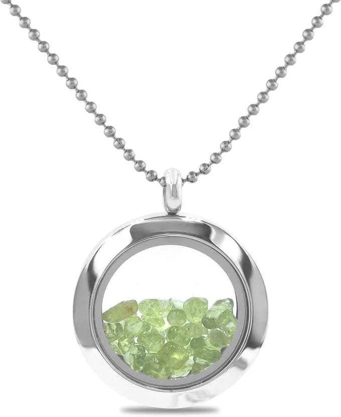 Edelsteen Hanger - Glazen Locket - Draagbare Herinnering - Luchtdichte Sluiting - 2.5 x 3 cm - Zilverkleurig