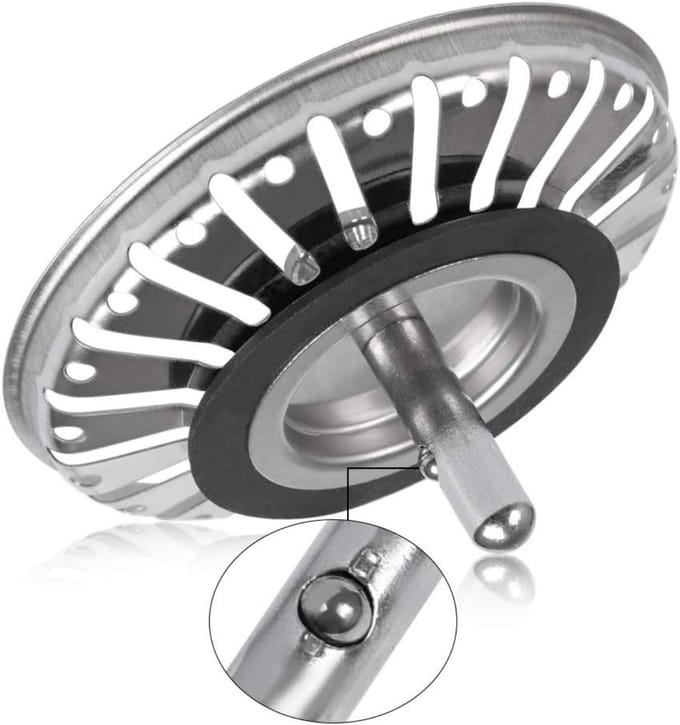 TOVBMUP Afvoerplugkorf - Gootsteenzeef - Afvoerstopmand - Zeef - 8.4 cm - RVS