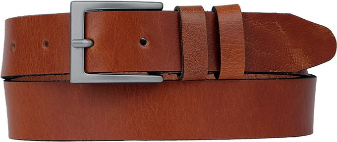 Petrol Industries Riem Heren - Broekriem - Verstelbaar - Leer - Cognac - 85 cm - S