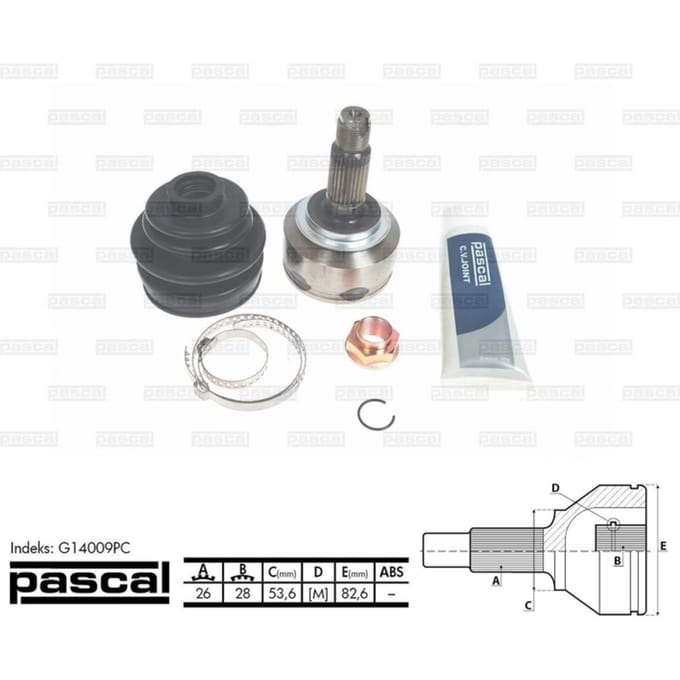 Homokineet reparatie set, aandrijfas PASCAL G14009PC