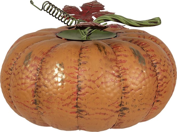 Clayre & Eef Decoratie Pompoen Ø 31x20 cm Oranje Metaal Herfst decoratie