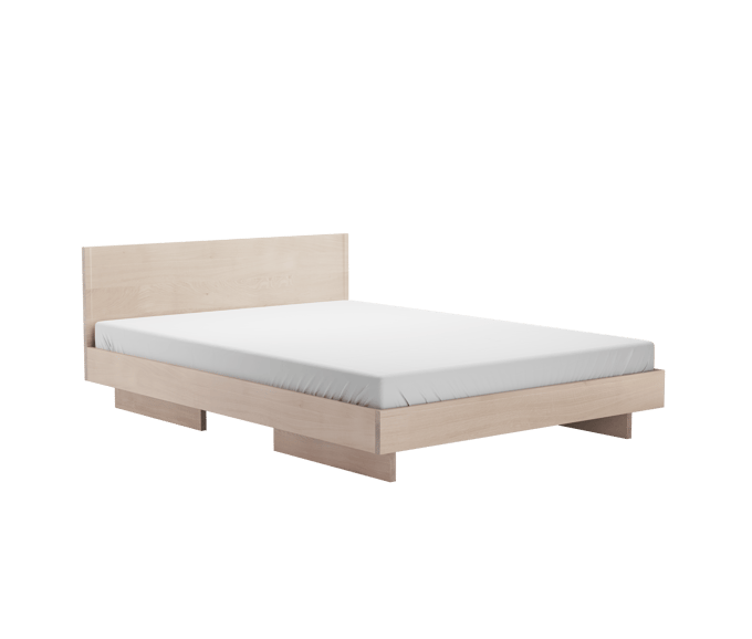 Objekte unserer Tage Zians Bed - eik wit - met hoofdeinde - 200 x 200 cm