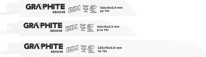 GRAPHITE 56H048 Reciprozaagbladenset 3st