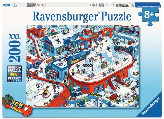 Ravensburger – Drukte in het Winterdorp – Kinderpuzzel – 200 XXL Stukjes