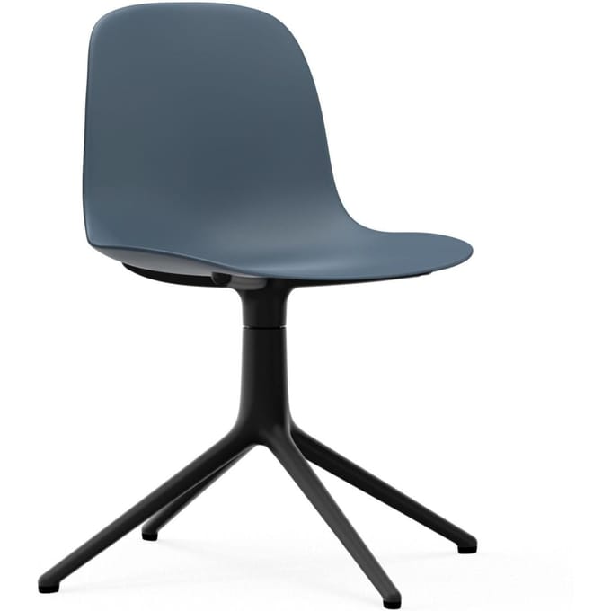 Normann Copenhagen - Form Draaistoel - blauw - aluminium zwart