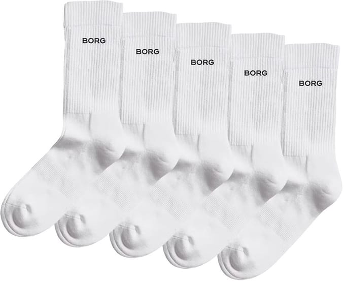 Björn Borg unisex essential crew 5P sokken mini logo wit