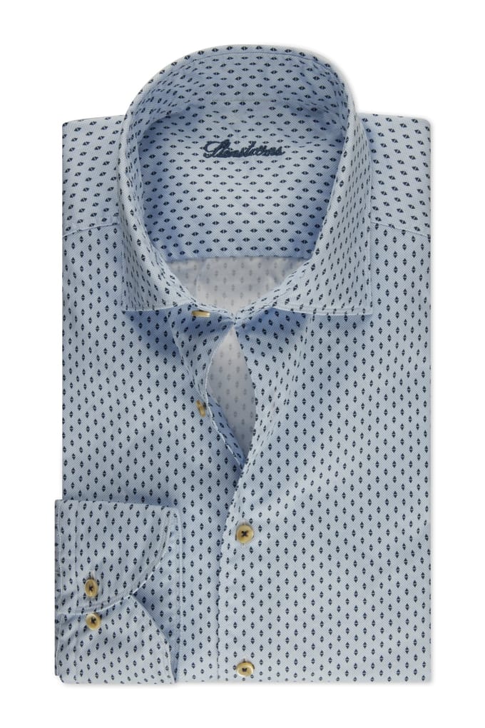 Stenströms Slimline/72, Rc Cuff, Sport Light Blue Pattern Taglia: S | Camicie Business Outlet | Uomo | Blu