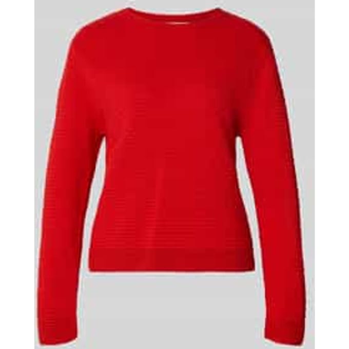 Tom Tailor - Gebreide trui met structuur - Maat XL - soft scarlet red