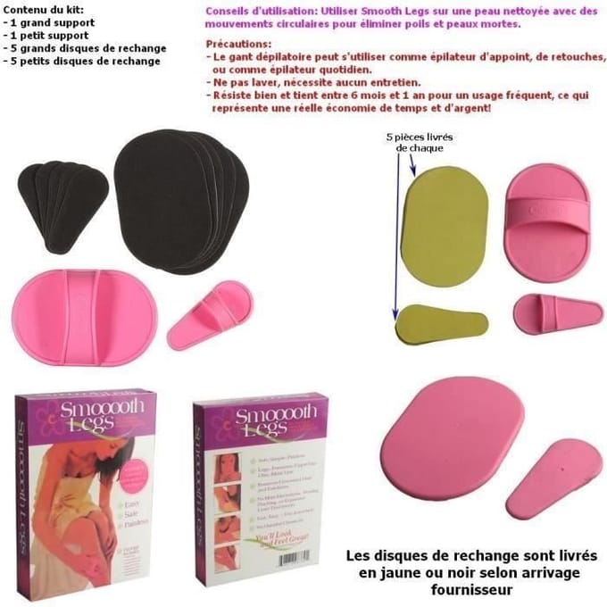 Pack épilation facile (Gant dépilatoire Smooth Legs) sans douleur sans effort