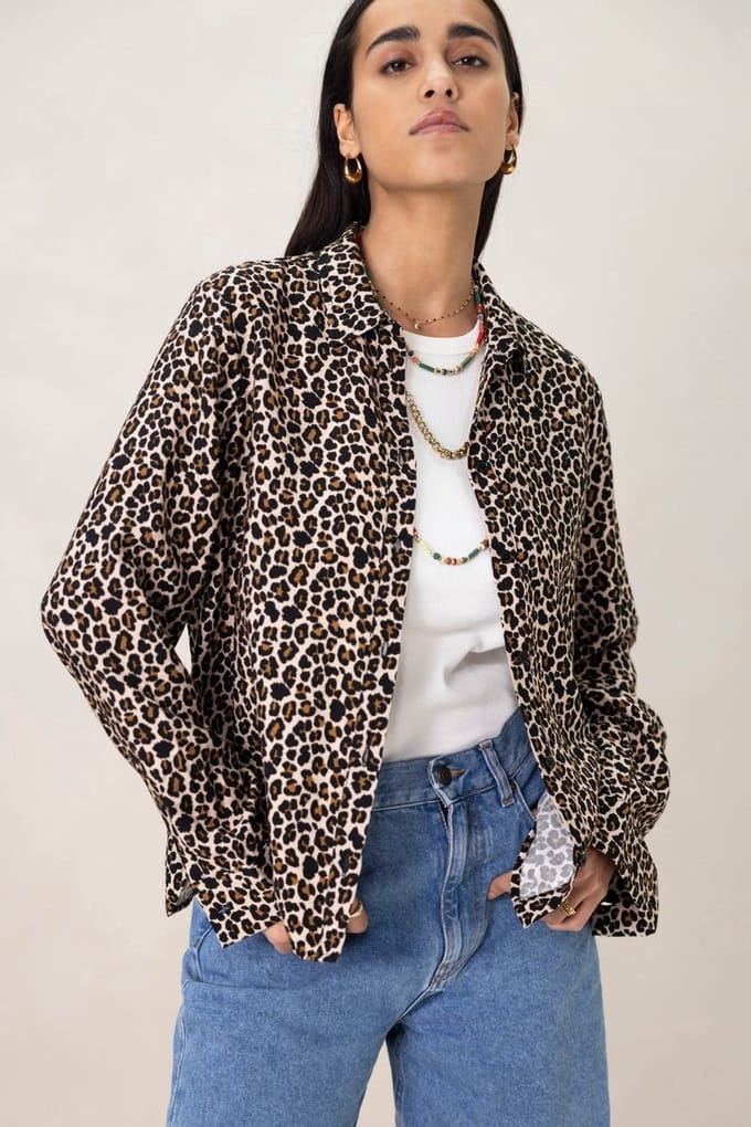 Sissy-Boy - Bruine blouse met leopard print