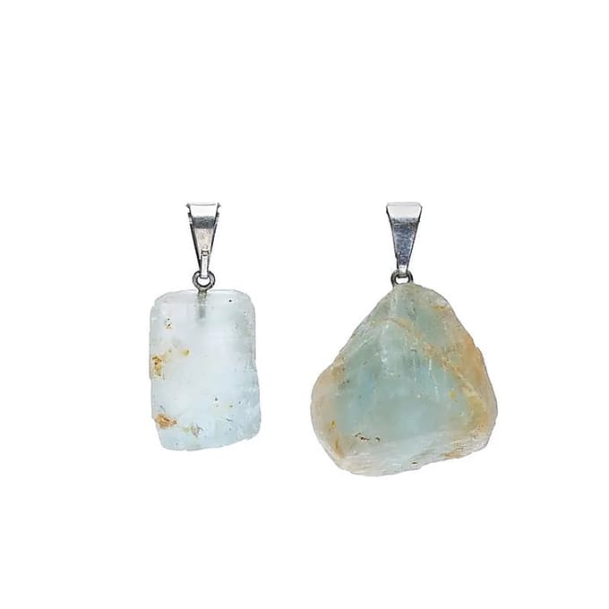 Blauwe topaas ruw edelsteenhanger