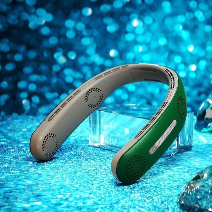 2024 Draagbare nekventilator Elektrische draadloze ventilator Oplaadbare mini-ventilatie Koeling USB Bladeless stille ventilator voor buitensporten