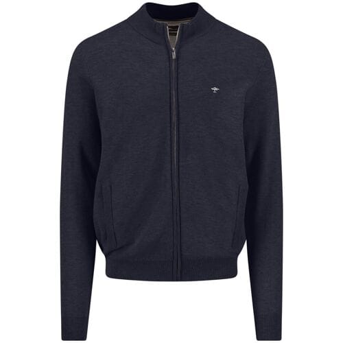 Fynch-Hatton Vest Full Zip Cotton Structure Navy / male