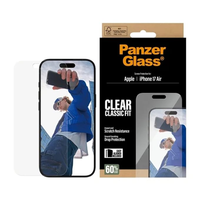 PanzerGlass Screenprotector geschikt voor Apple iPhone Air Glazen | PanzerGlass Classic Fit Screenprotector - Case Friendly