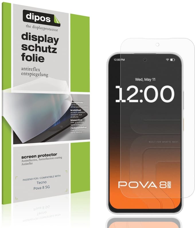 dipos – 4x Matte Beschermfolie geschikt voor Tecno Pova 8 5G | Krasbestendige & antireflecterende Screenprotector Ultra-Thin