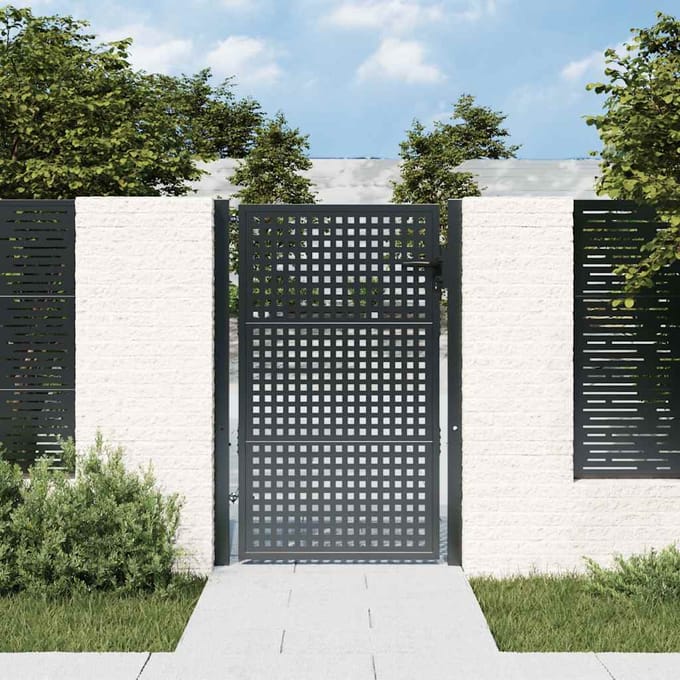 Vidaxl Portail de Jardin, Anthracite, 105X200 Cm, Acier