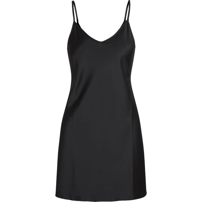 LingaDore - Satin Chemise Zwart - maat S - Zwart