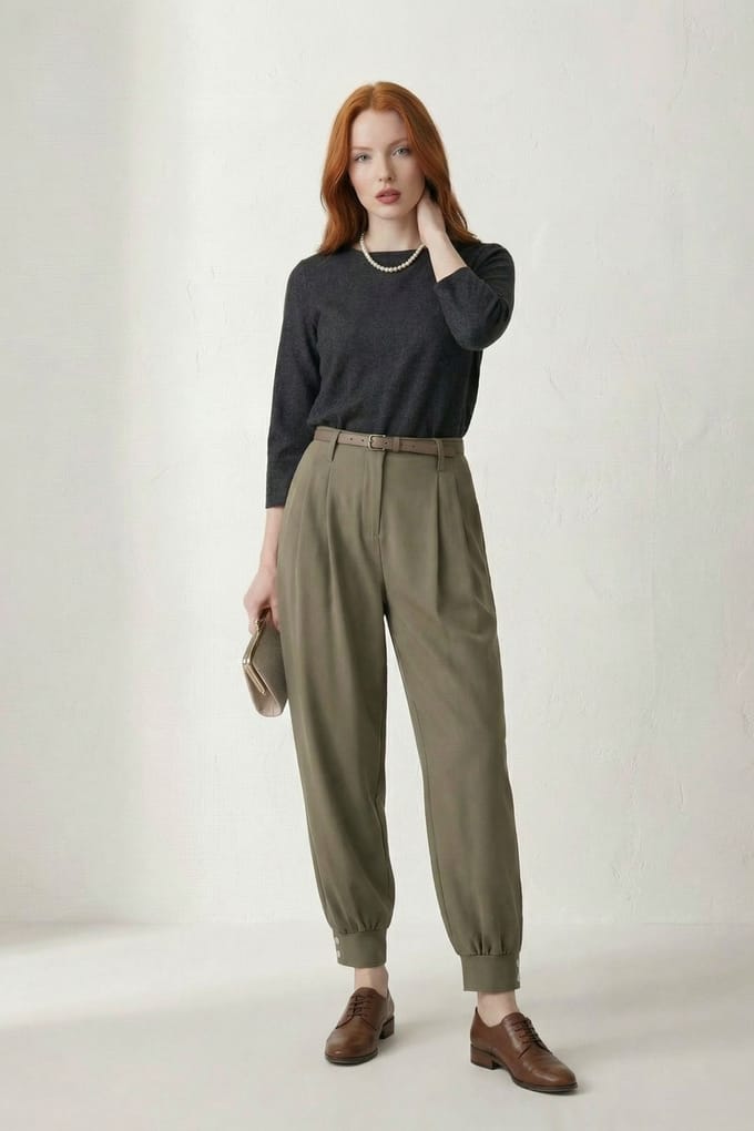Gestrikte Knopsluiting Slim Fit Broek