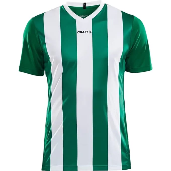 Craft - maat S -  Progress Stripe Shirt Korte Mouw Heren - Groen / Wit