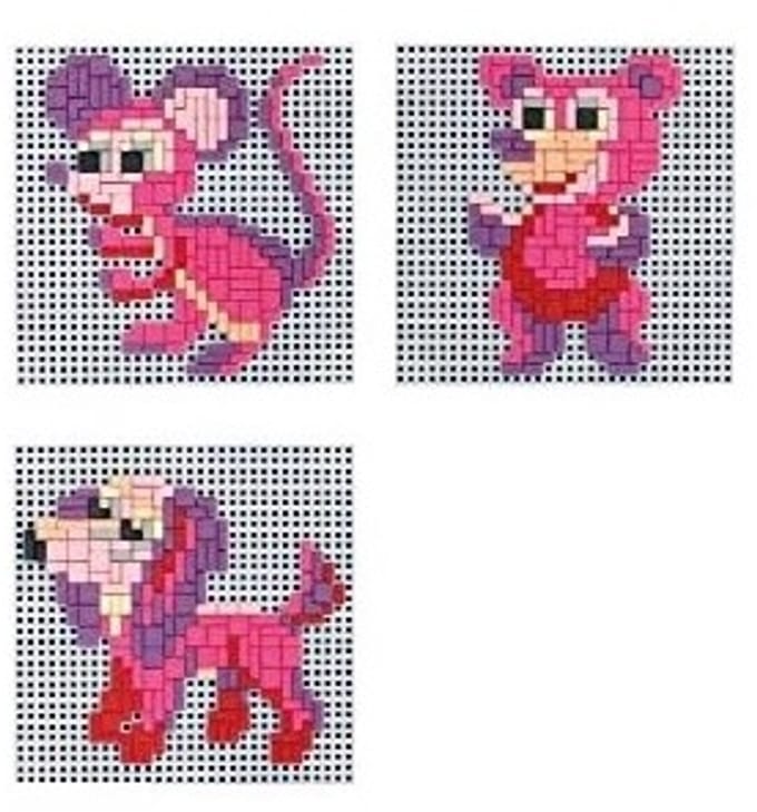 Stickit Pink Pets 3-delig, ca. 1300 steentjes