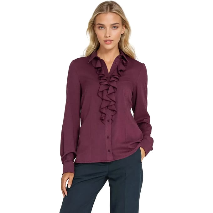 Vrouwelijke viscose blouse met volant Nife