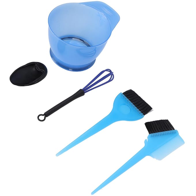 6-delige set Haarkleurmiddelen ABS Haarkleurkom Borstelset voor Thuis DIY Professionele Salons gray
