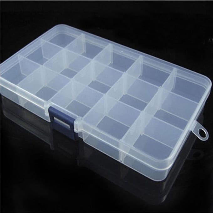 MerkIoos Vis aas organizer - 15 compartimenten - 14x16x6.5 cm