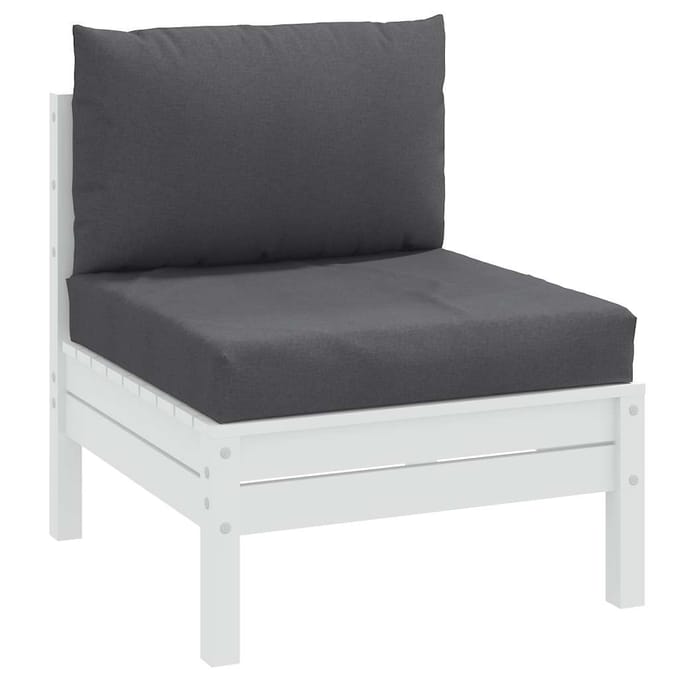 vidaXL - Palletkussens - 2 - st - stof - gemêleerd - antracietkleurig