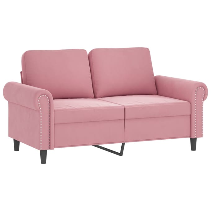 vidaXL - 2-delige - Loungeset - met - kussens - fluweel - roze