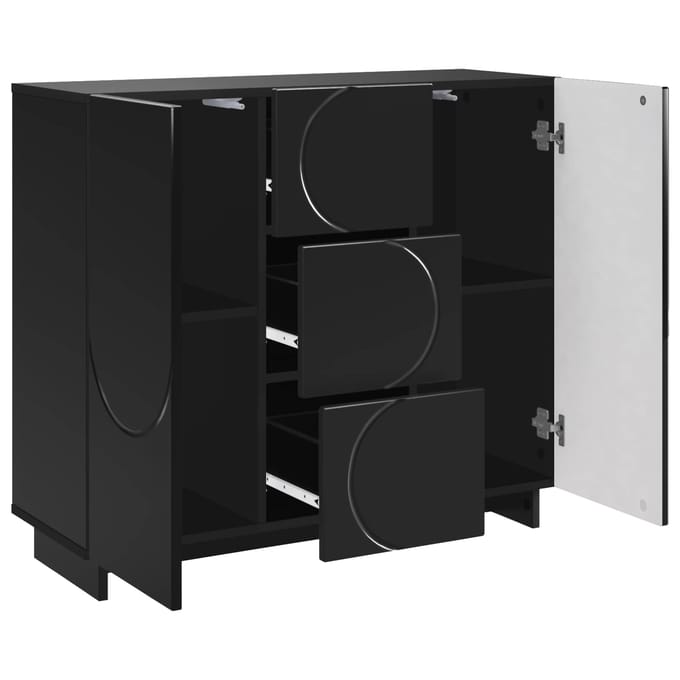 vidaXL - Dressoir - Zwart - 85,5 - x - 31 - x - 75 - cm - Bewerkt - hout