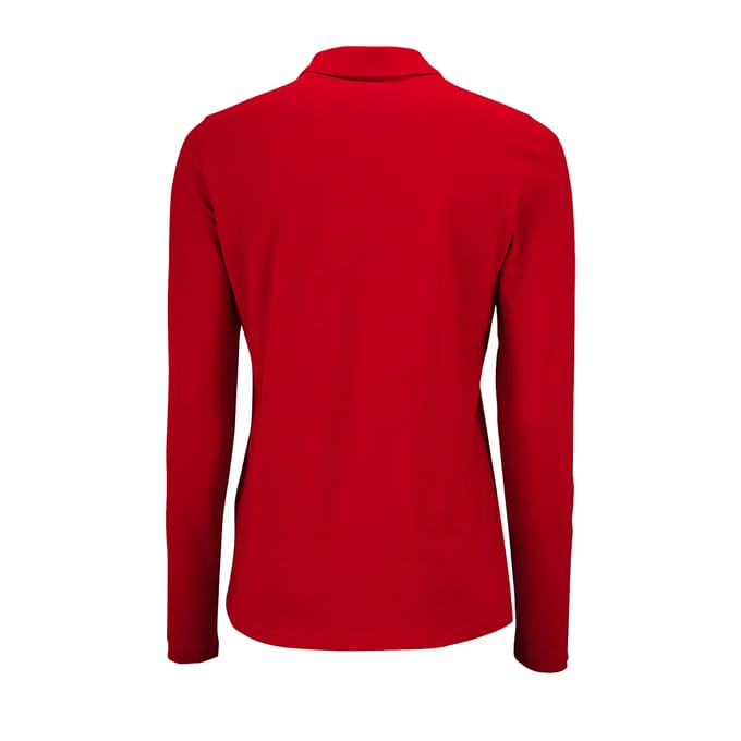 SOLS Dames/dames Perfecte Lange Mouw Pique Polo Shirt (Rood)