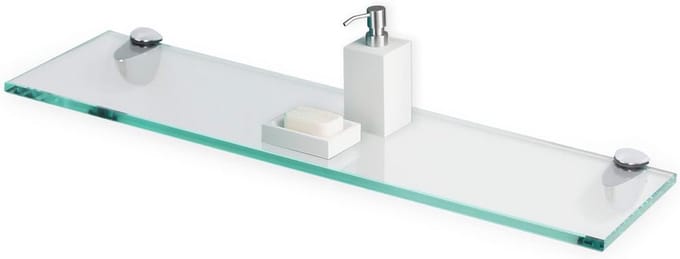 Rechthoekig zwevend glazen rek - Modern 6" x 36" kleurloos