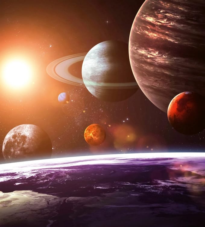 Fotobehang - Solar System 225x250cm - Vliesbehang