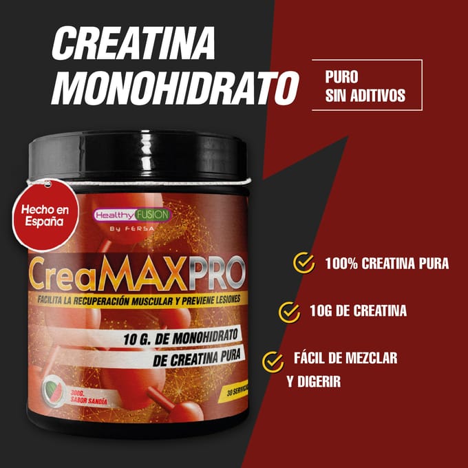 Créatine microfiltrée avec vitamine B6 | 100 % pur | Meilleure résistance physique | Aide à la croissance musculaire | Saveur pastèque | 30 doses par flacon