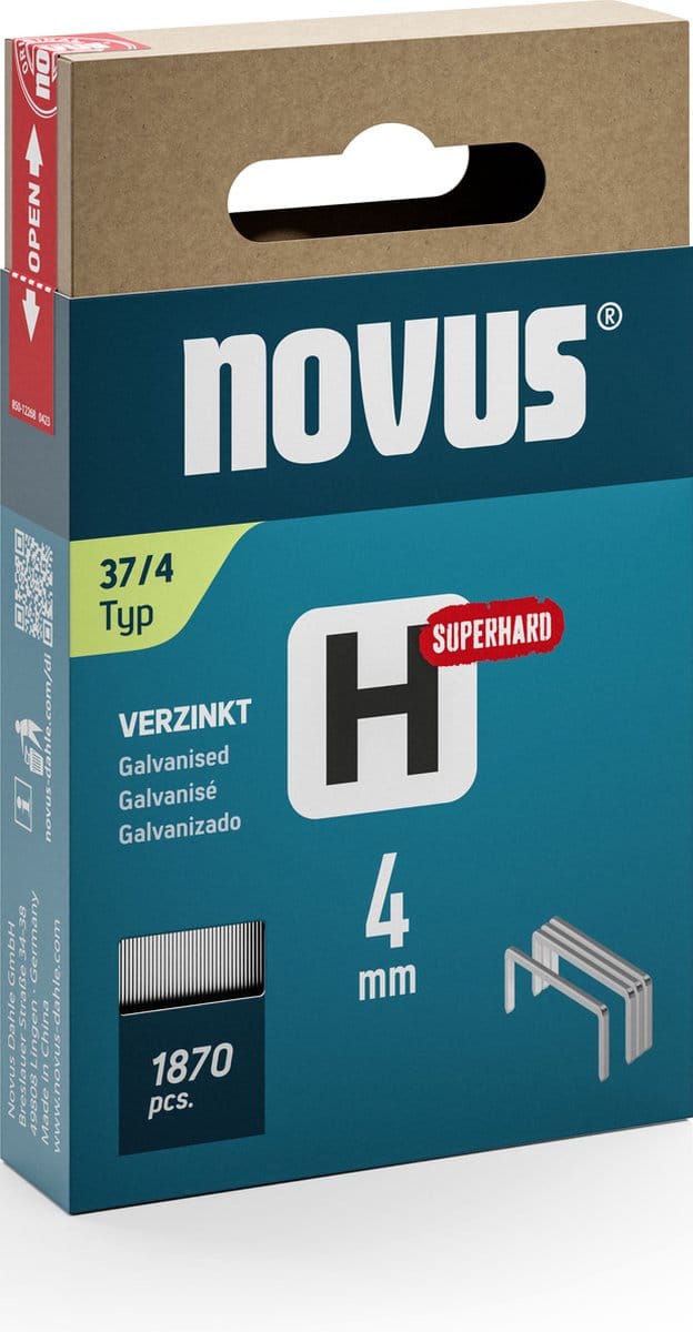 Novus Tools 042-0783 Nieten met fijn draad Type 37 1870 stuk(s) Afm. (l x b) 4 mm x 10.6 mm