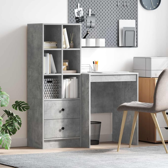 vidaXL - Bureau - Beton - Grijs - 105,5 - x - 50 - x - 127 - cm - 2 - st