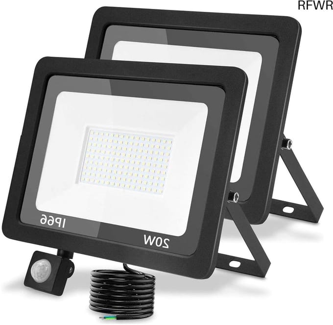 LED-spot met bewegingsmelder voor buiten, 2000 lm, waterdicht, 20 W, koud wit 6000 K
