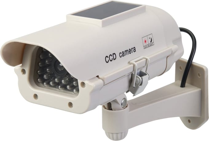 Zonnepaneel Aangedreven Dummy Cctv Beveiligingscamera Met Led (Zonnepaneel Aangedreven)