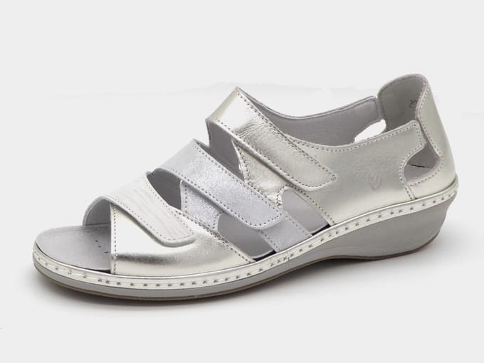 Suave Dames Sandaal - 0962TZM Zilvergrijs/Combi - Maat 42
