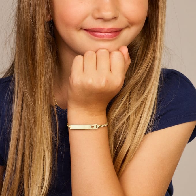 9k Graveerarmband Hart Plaat 1,8 Mm