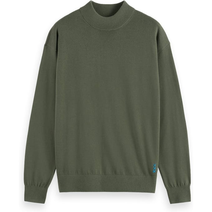 Scotch & Soda Dropped Shoulder Mock Neck Pullover Thyme Größe: L | Pullover Outlet | Herren