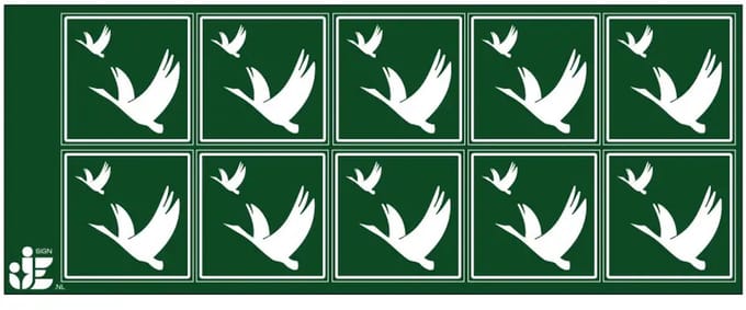 Vogelreservaat sticker | 5 x 5 cm - 10 stuks per vel