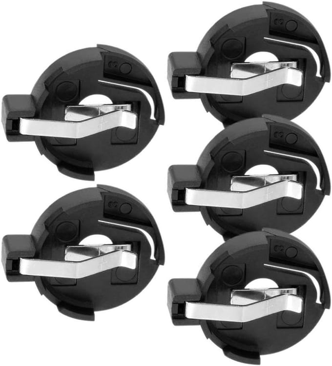 Knoopcel Batterijhouder - Batterijhouder Socket - Elektronica Projecten - PCB Bevestigingstype - 5 Stuks - Zwart