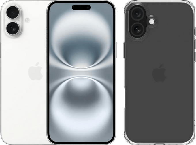 Apple iPhone 16 Plus 256GB Wit + BlueBuilt Protective Back Cover Transparant